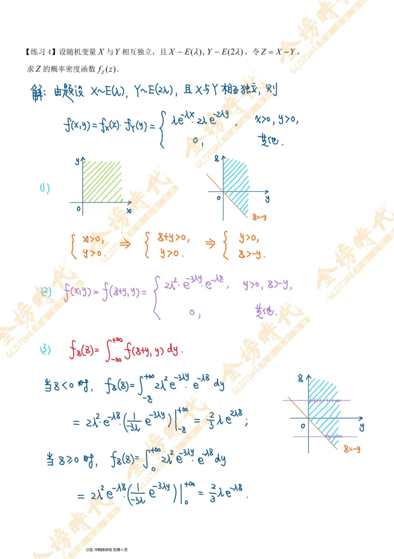 概率统计专题第03节二维随机变量和差函数的密度（手写板书）_07.2026考研数学李永乐全程班_01.2026考研数学金榜李永乐_09.李永乐&times;薛威26考研数学保命班_00.配课讲义