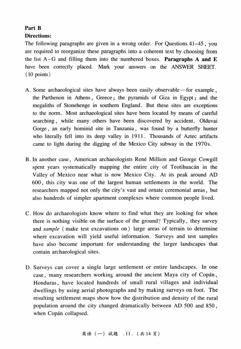 2014年真题及答案速查_41考研英语一二历年真题解析_英语一_真题册+答案速查