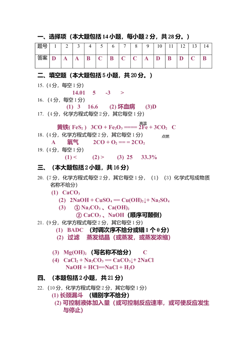 2013年广东省中考化学真题及答案_❤广东中考真题备考2026_5.广东中考化学2008-2025