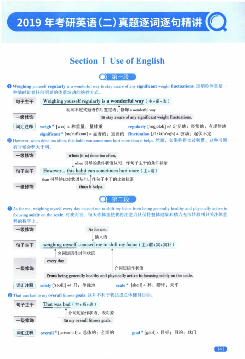 2019年逐词逐句精讲册_41考研英语一二历年真题解析_英语二_解析册+逐词逐句册