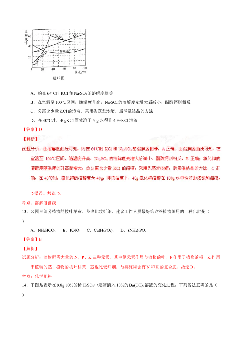 2016年广东省中考化学真题（解析卷）_❤广东中考真题备考2026_5.广东中考化学2008-2025
