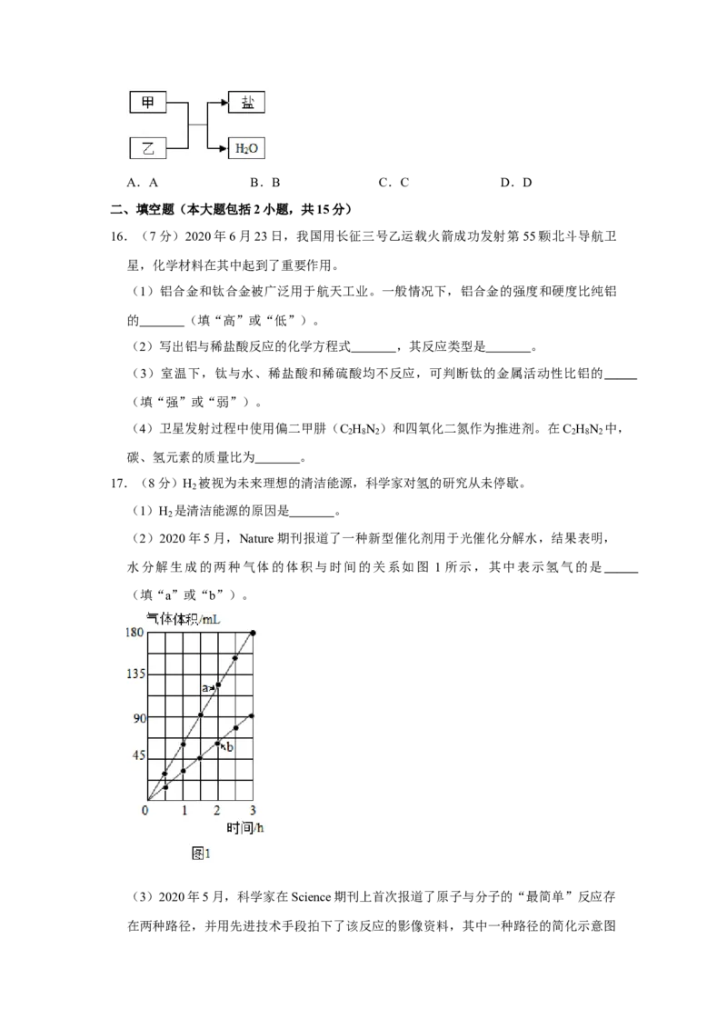 2020年广东省中考化学真题（空白卷）_❤广东中考真题备考2026_5.广东中考化学2008-2025