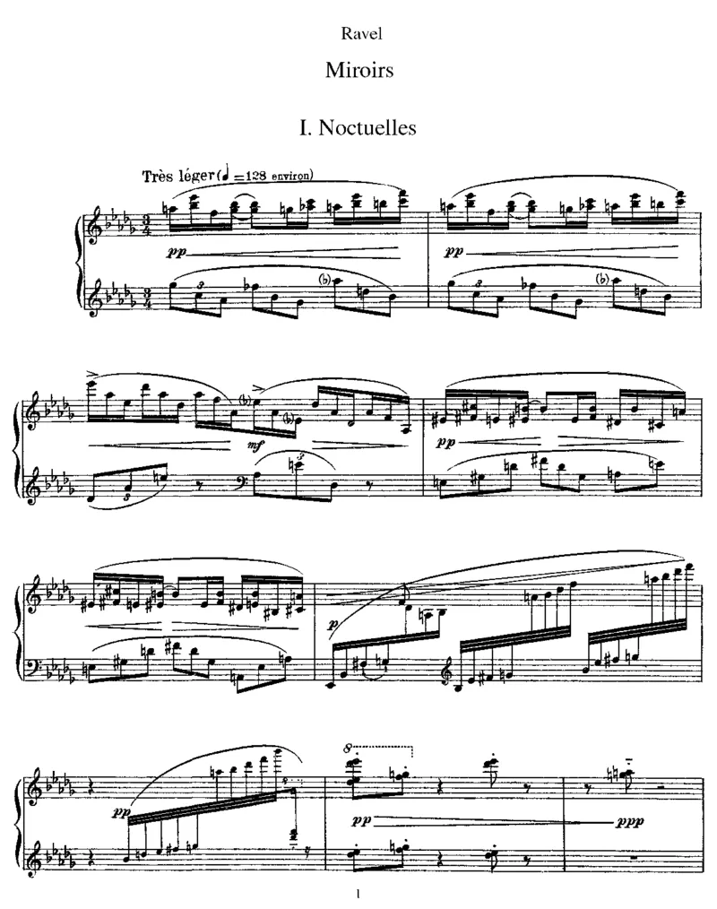 镜子组曲_一万首著名钢琴曲谱哈农贝多芬合集视频教学电子版高清无水印可打印_1古典钢琴知名音乐家谱_拉威尔钢琴谱全集