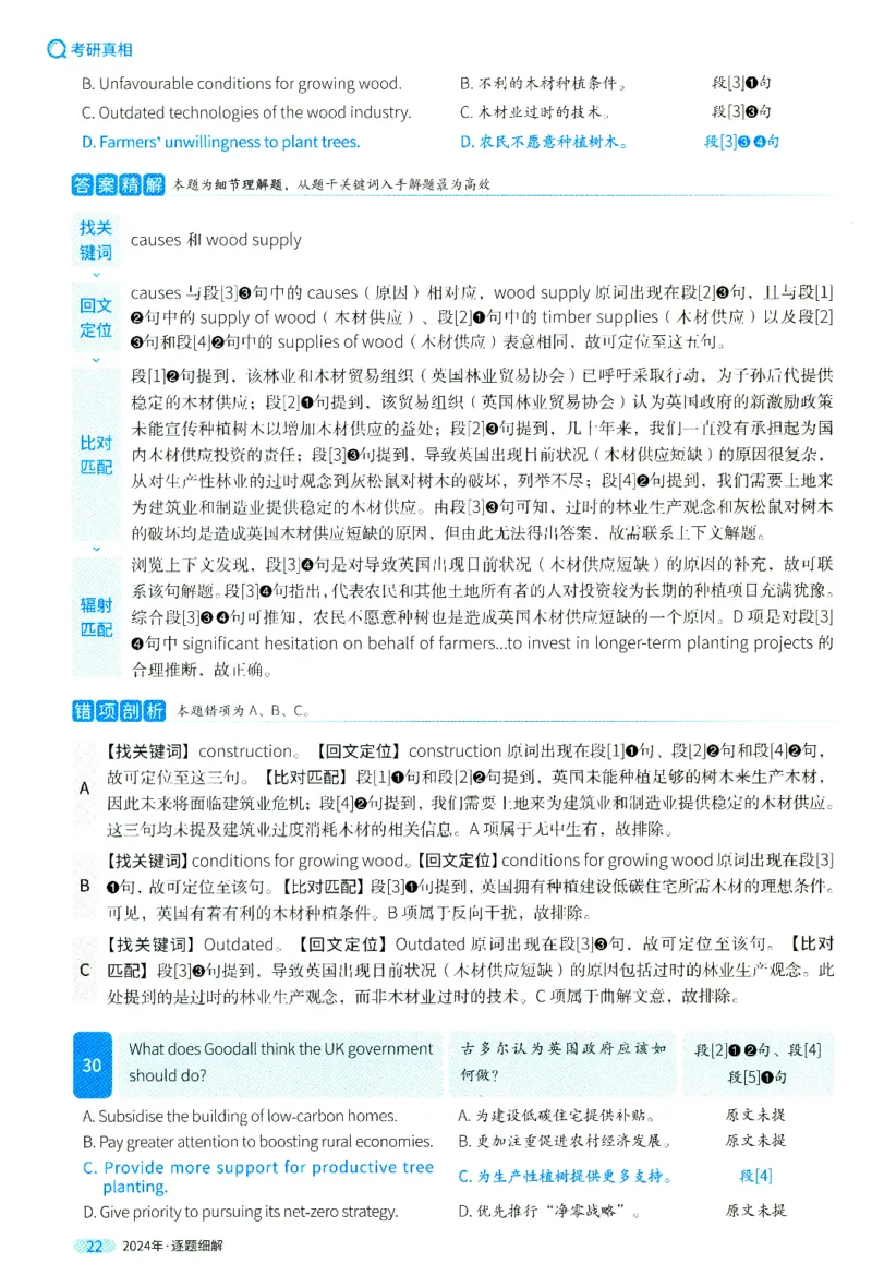 2024年真题逐题细解_41考研英语一二历年真题解析_英语二_解析册+逐词逐句册