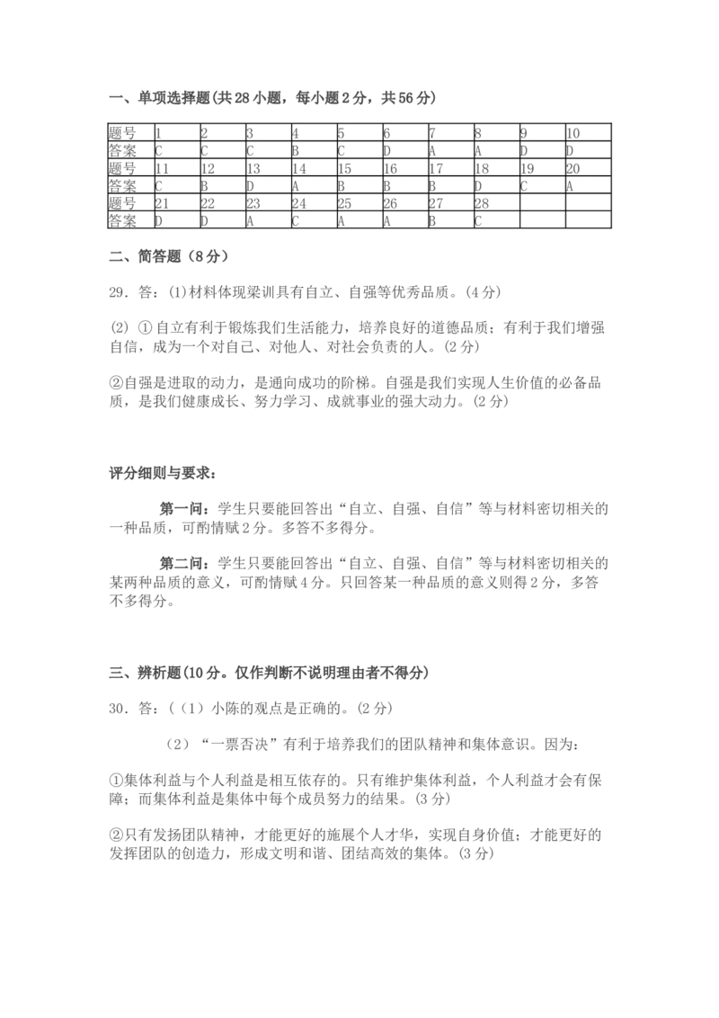 2014年广东省中考道德与法治真题及答案_❤广东中考真题备考2026_7.广东中考道法2008-2025