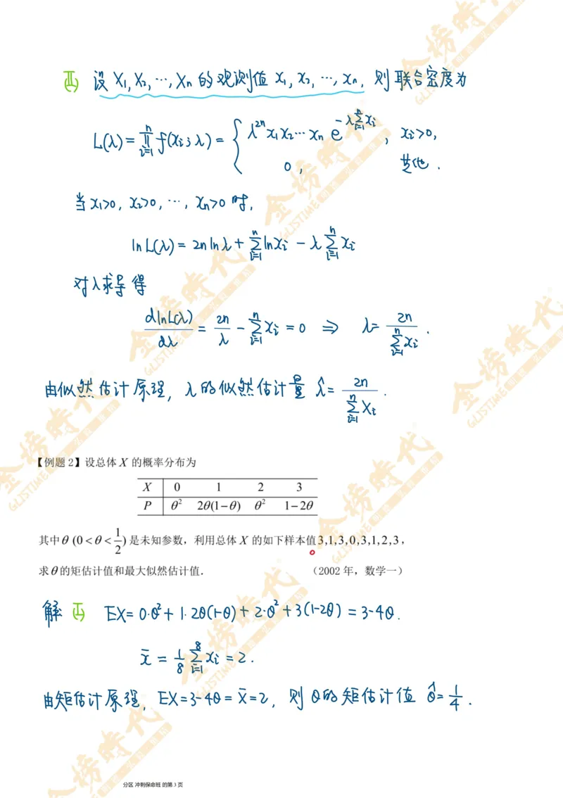 概率统计专题第07节矩估计和似然估计（一）（手写板书）_07.2026考研数学李永乐全程班_01.2026考研数学金榜李永乐_09.李永乐&times;薛威26考研数学保命班_00.配课讲义