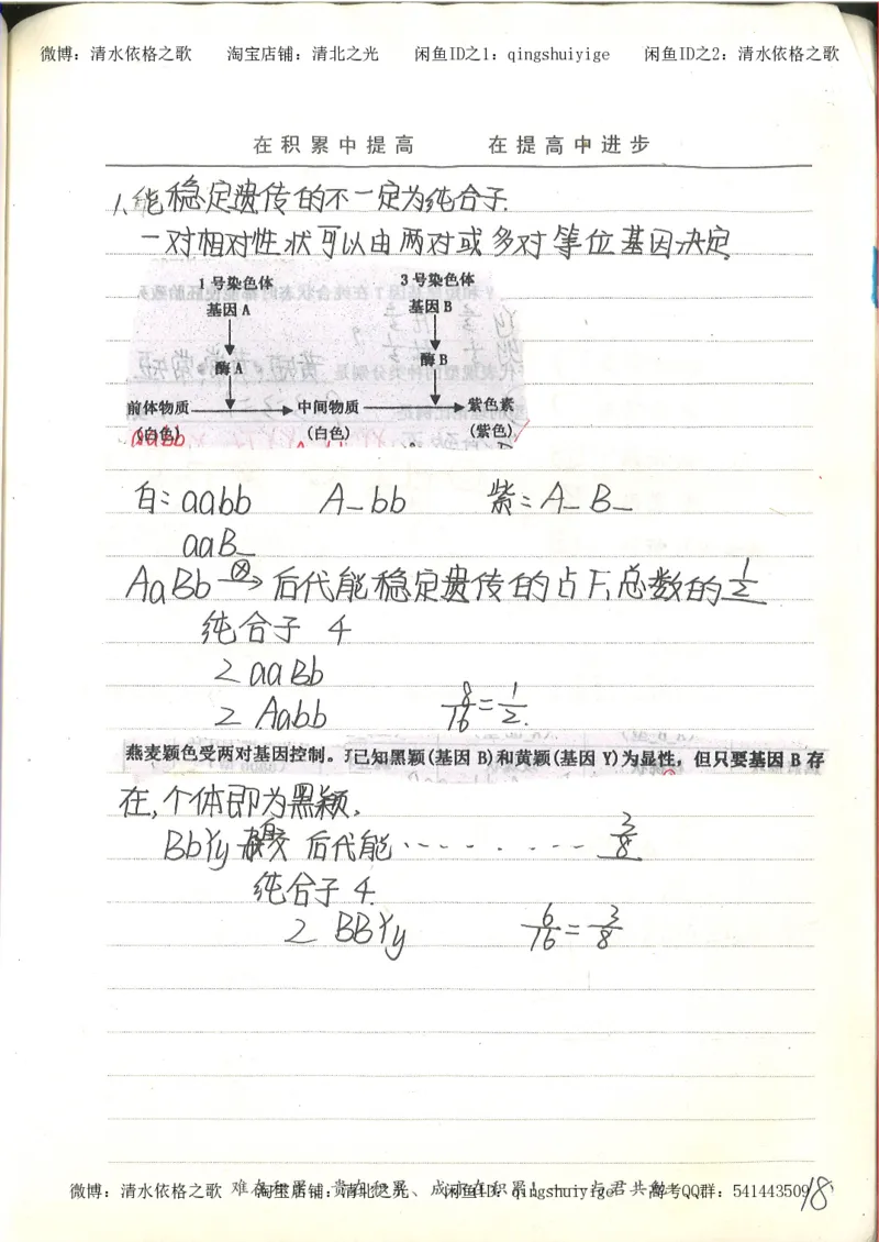 衡水中学高一生物错题与改错_高中衡水学霸笔记_高中全部赠品_错题集高中九科_生物积累与改错