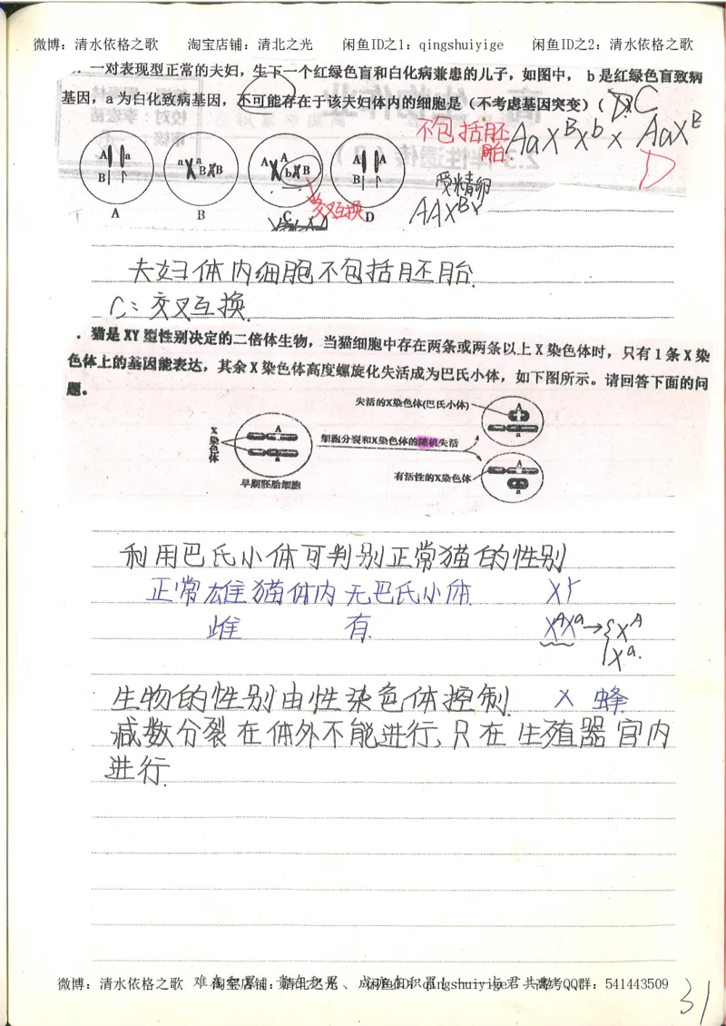 衡水中学高一生物错题与改错_高中衡水学霸笔记_高中全部赠品_错题集高中九科_生物积累与改错