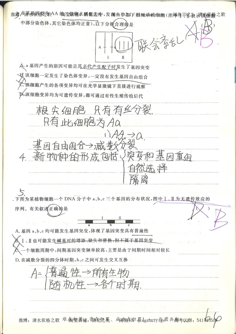 衡水中学高一生物错题与改错_高中衡水学霸笔记_高中全部赠品_错题集高中九科_生物积累与改错