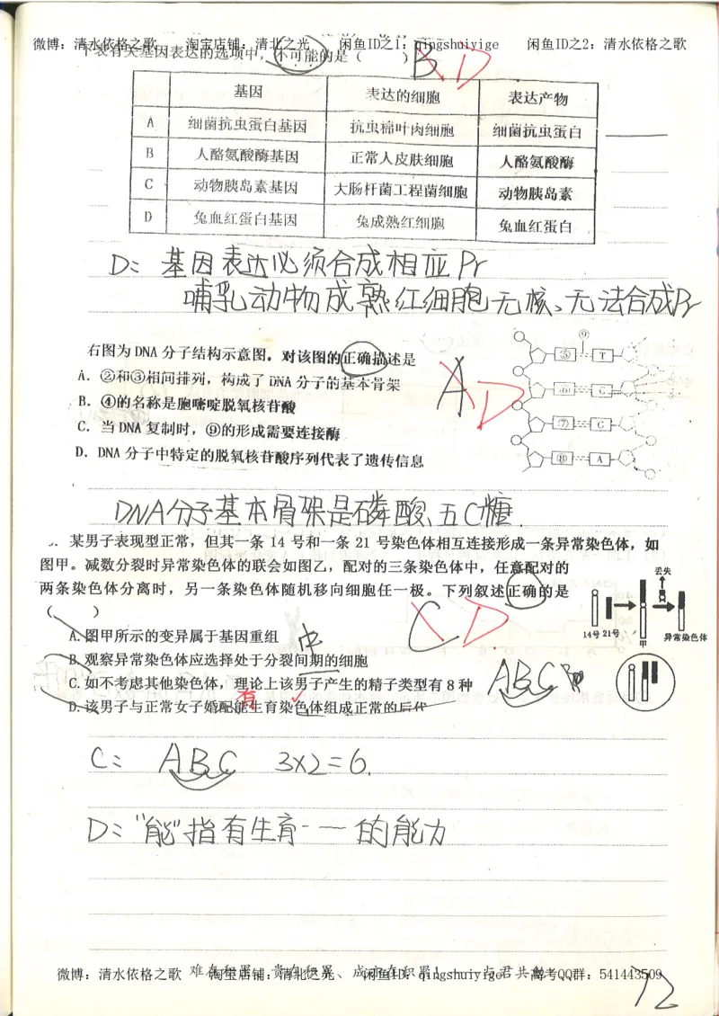 衡水中学高一生物错题与改错_高中衡水学霸笔记_高中全部赠品_错题集高中九科_生物积累与改错