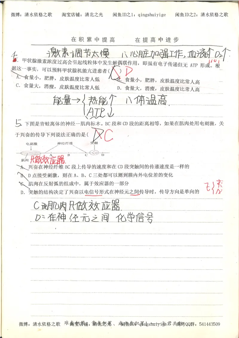 衡水中学高一生物错题与改错_高中衡水学霸笔记_高中全部赠品_错题集高中九科_生物积累与改错