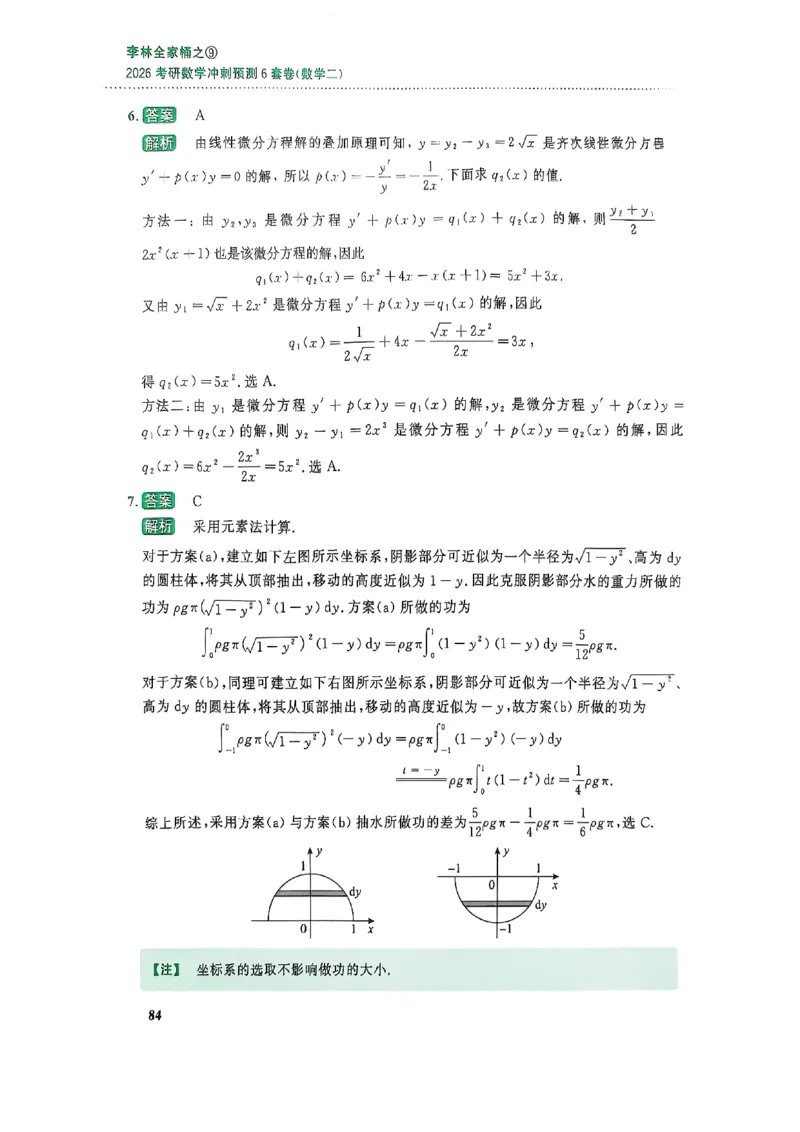 26李林《六套卷》数二「解析」_00.扫描内部讲义汇总（含书籍扫描版增值讲义）_26李林《6套卷》_数二