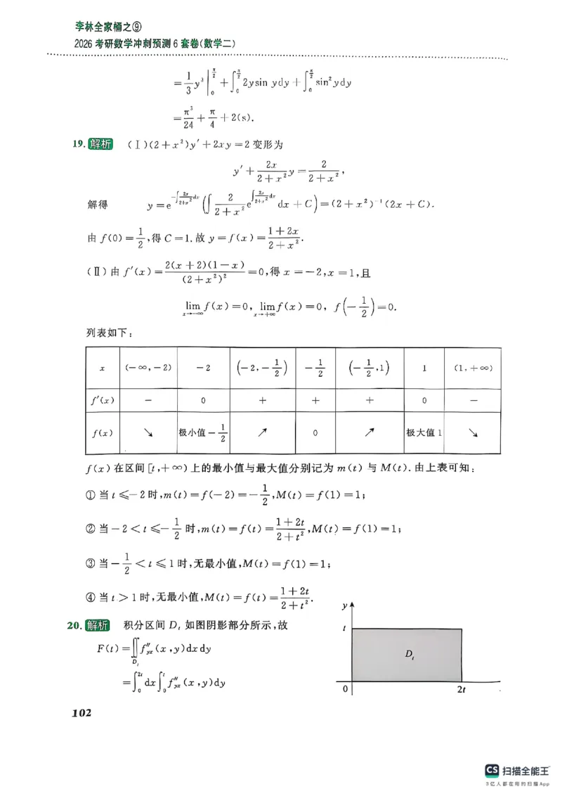 26李林《六套卷》数二「解析」_00.扫描内部讲义汇总（含书籍扫描版增值讲义）_26李林《6套卷》_数二