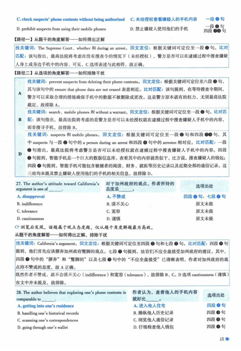 2015年真题逐题细解_41考研英语一二历年真题解析_英语一_解析册+逐词逐句册