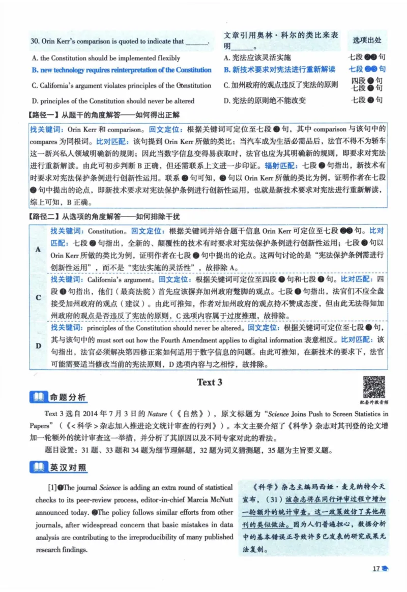 2015年真题逐题细解_41考研英语一二历年真题解析_英语一_解析册+逐词逐句册