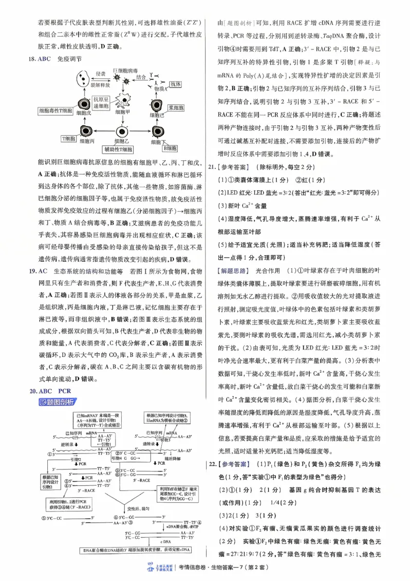 2026金考卷百校联盟高考领航卷生物答案二（新教材不定项选择题版）_2026版金考卷&middot;百校联盟高考领航卷（全科）_2026版金考卷&middot;百校联盟高考领航卷生物（单选+不定项）