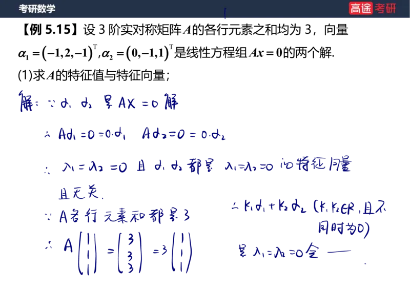 (69)-1_线代9&mdash;&mdash;特征值特征向量_2笔记版_08.2026考研数学高途王喆全程班_赠送2025课程_25考研数学（三）全年智达班_{2}--资料