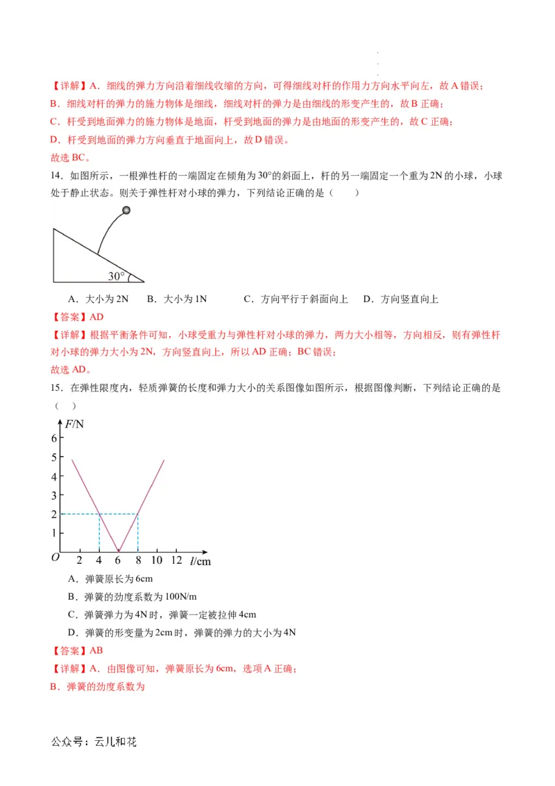 第09讲重力与弹力（解析版）_2024-2025高一（7-7月题库）_2024年7月试卷_07082024年初升高物理无忧衔接（通用版）+暑假自学课2024年新高一物理暑假提升精品讲义