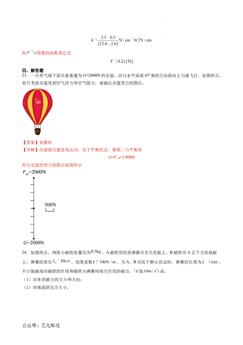 第09讲重力与弹力（解析版）_2024-2025高一（7-7月题库）_2024年7月试卷_07082024年初升高物理无忧衔接（通用版）+暑假自学课2024年新高一物理暑假提升精品讲义