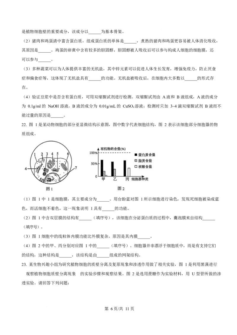辽宁省葫芦岛市2025-2026学年高一上学期1月期末考试生物试卷（含答案）_2024-2025高一（7-7月题库）_2026年1月高一_260125辽宁省葫芦岛市2025-2026学年高一上学期1月期末（全）
