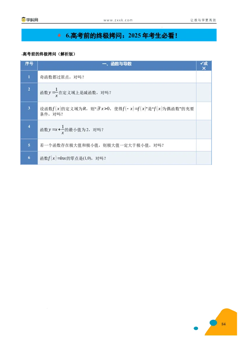 2025年高考数学考前最后一课_2024-2025高三（6-6月题库）_2025年05月试卷_05242025年高考考前最后一课数学