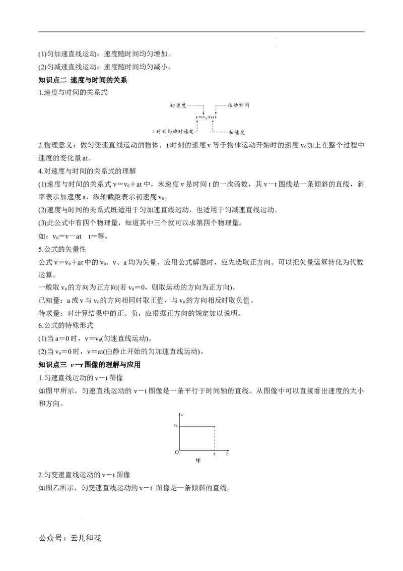 衔接点06匀变速直线运动的速度与时间的关系（解析版）_2024-2025高一（7-7月题库）_2024年7月试卷