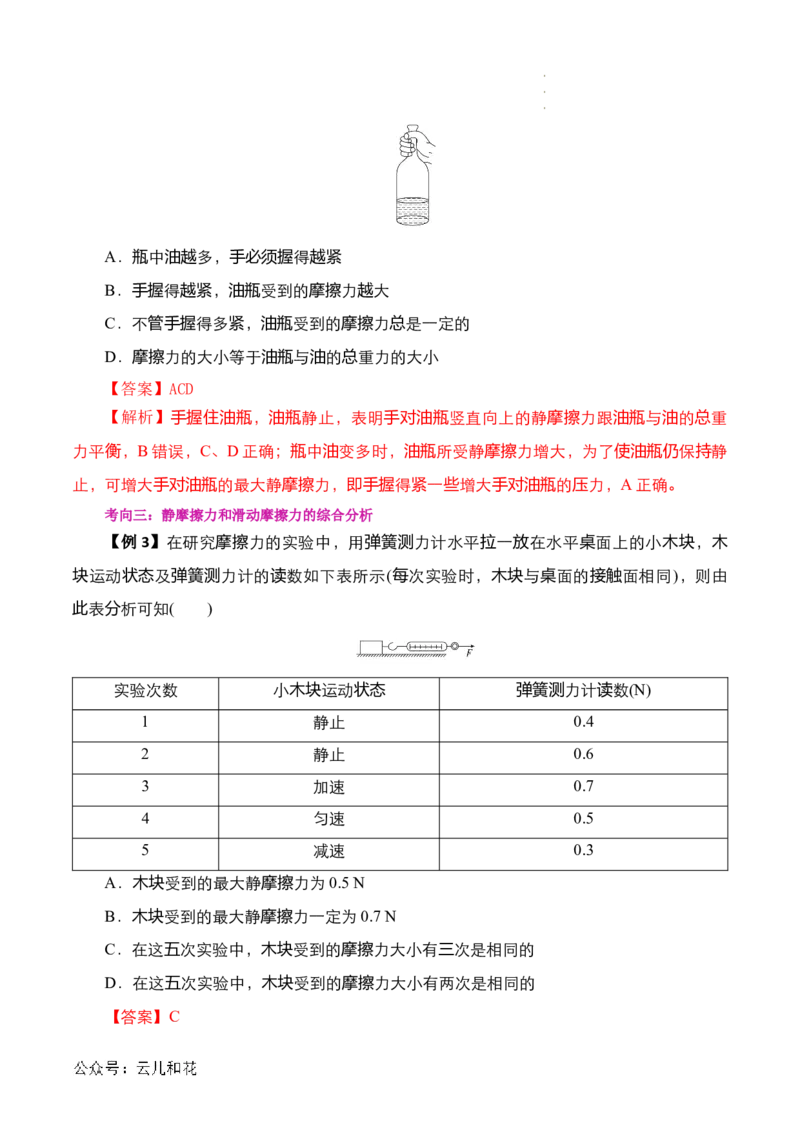 第10讲摩擦力（解析版）_2024-2025高一（7-7月题库）_2024年7月试卷_07082024年初升高物理无忧衔接（通用版）+暑假自学课2024年新高一物理暑假提升精品讲义