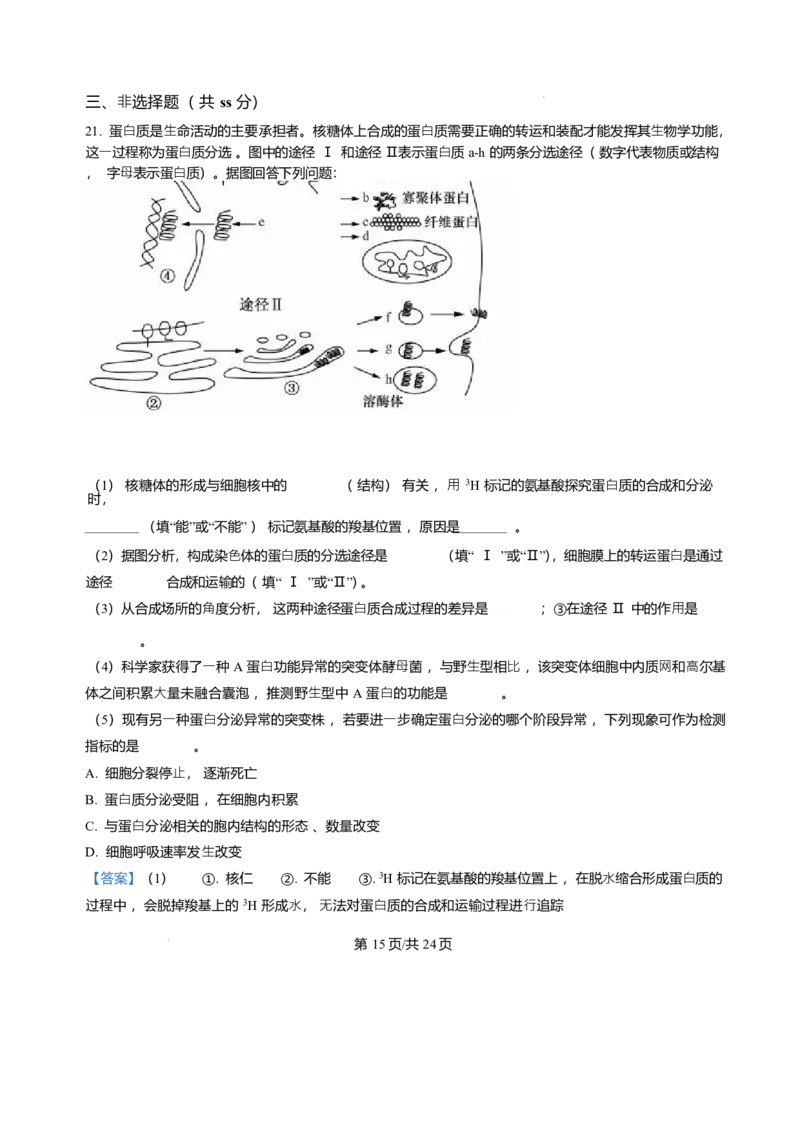 辽宁省辽南协作体2025-2026学年高一上学期期末生物试卷含答案_2024-2025高一（7-7月题库）_2026年1月高一_260122辽宁省辽南协作体2025-2026学年高一上学期期末