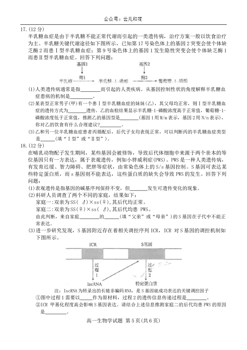 福建省厦门市2023-2024学年高一下学期7月期末质量检测生物试题_2024-2025高一（7-7月题库）_2024年8月试卷_0806福建省厦门市2023-2024学年高一下学期期末质量检测