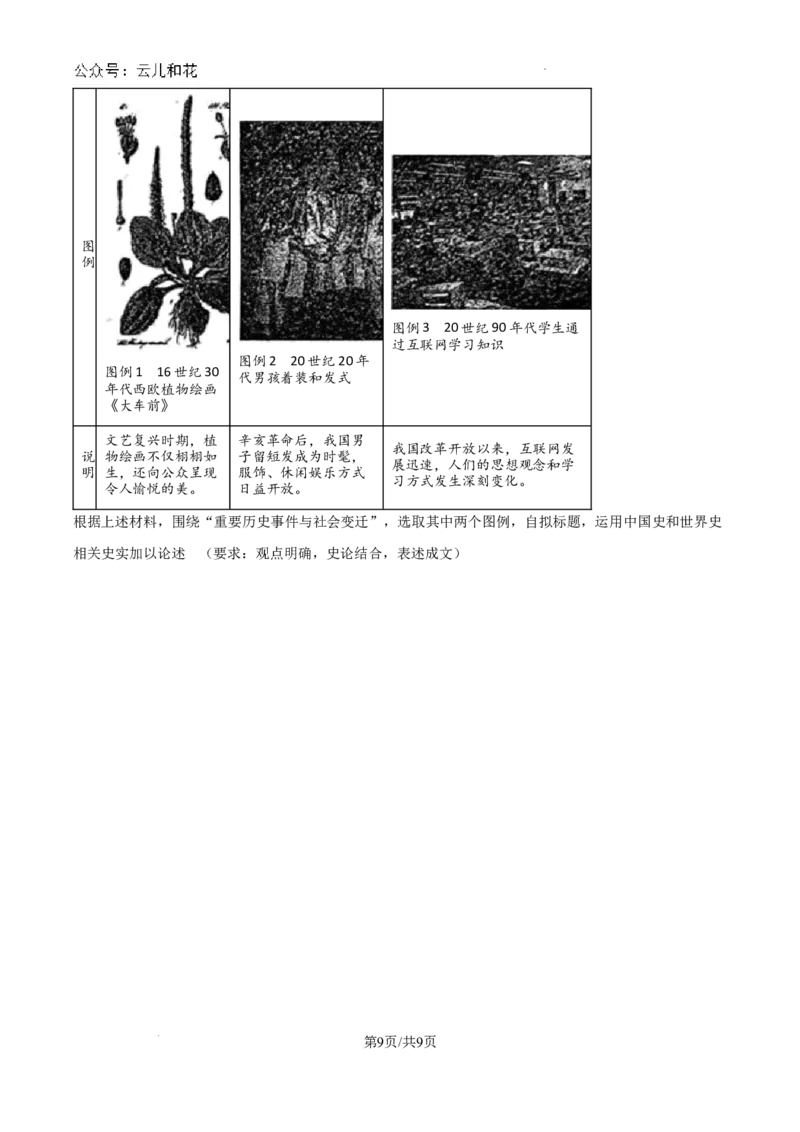 精品解析：江西省临川第一中学2024-2025学年高一上学期开学考试历史试题（原卷版）_2024-2025高一（7-7月题库）_2024年9月试卷_0912江西省临川第一中学2024-2025学年高一上学期开学考试