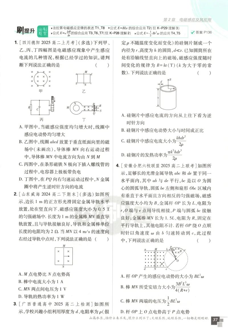 主书_2026版高中必刷题_物理_2026版高中必刷题物理鲁科版_高中必刷题物理选修二LK