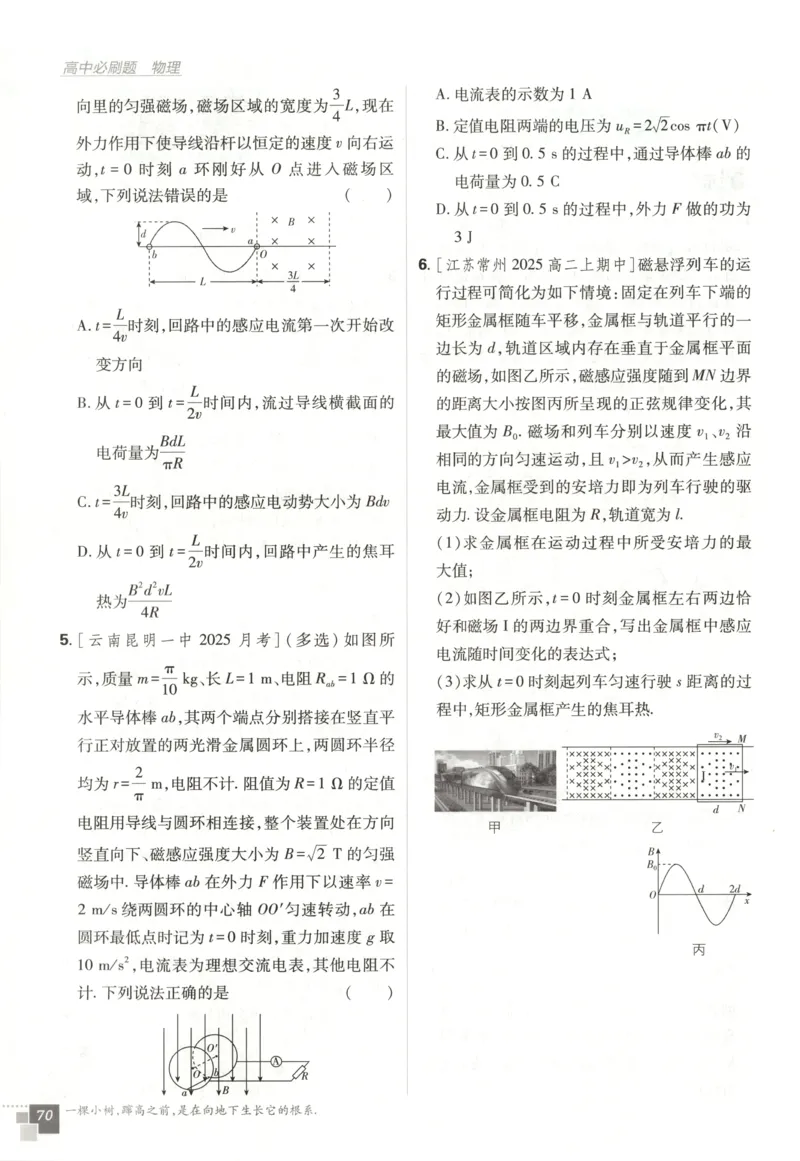 主书_2026版高中必刷题_物理_2026版高中必刷题物理鲁科版_高中必刷题物理选修二LK