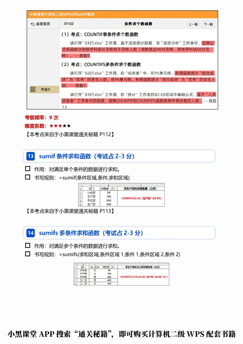 03WPS表格函数考点自查清单_计算机二级WPS资料_0526年3月二级wps自查清单+框架+300题_26年3月计算机二级WPS自查清单