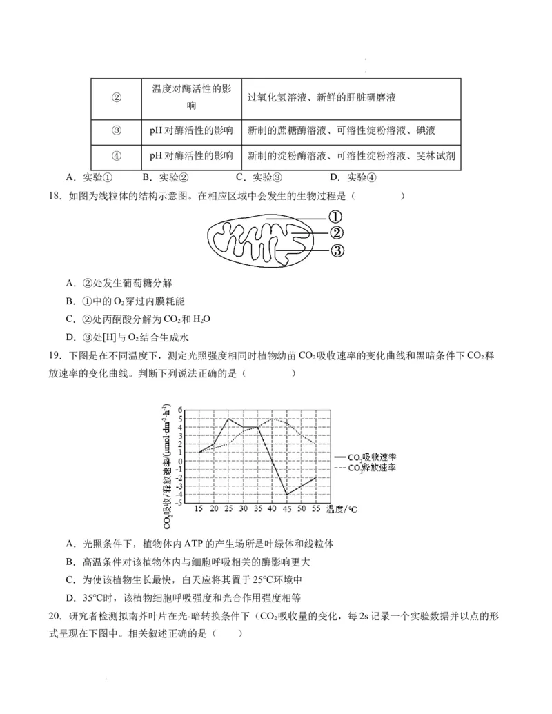 期末模拟卷01（考试版A4版）测试范围：人教版2019必修1_E015高中全科试卷_生物试题_必修1_4.期末试卷_高一生物期末模拟卷01（人教版2019）2023-2024学年高中生物上学期期末模拟考试