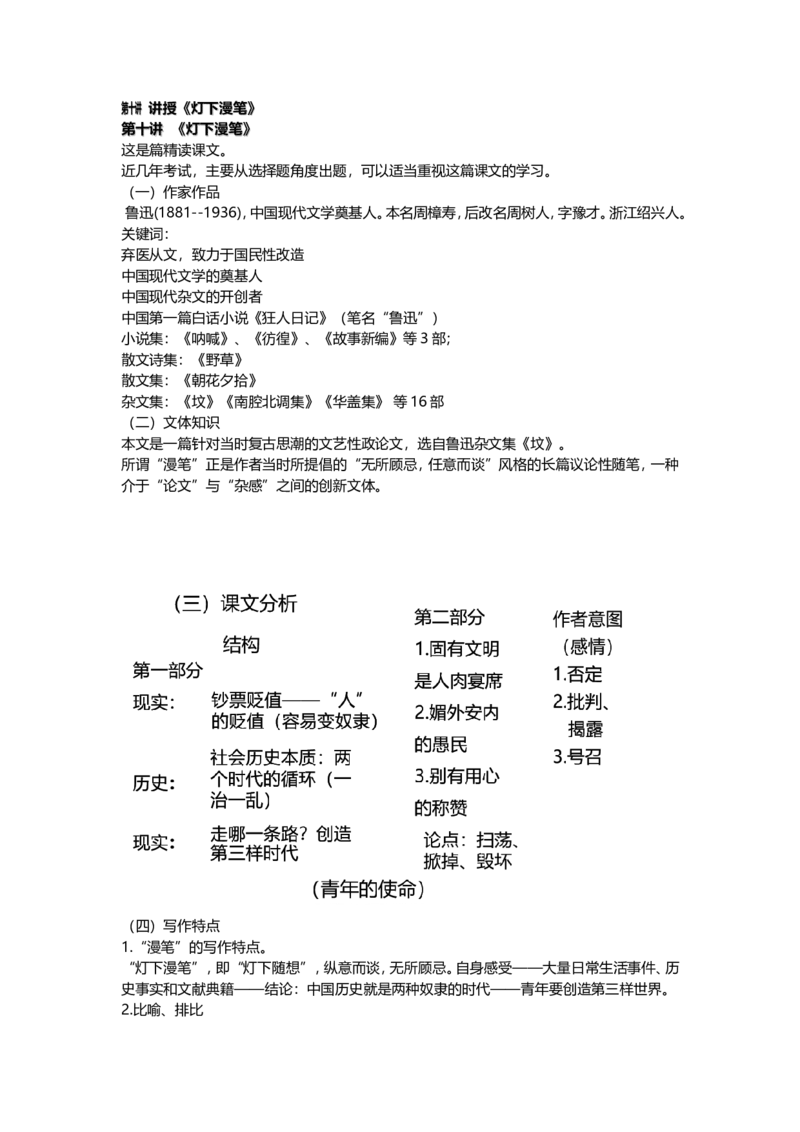 大学语文-第十讲至第十四讲_成考本科-所有考试科目-近10年真题和答案+2026备考通关资料大全_大学语文-近10年真题和答案+2026成考本科备考通关资料大全