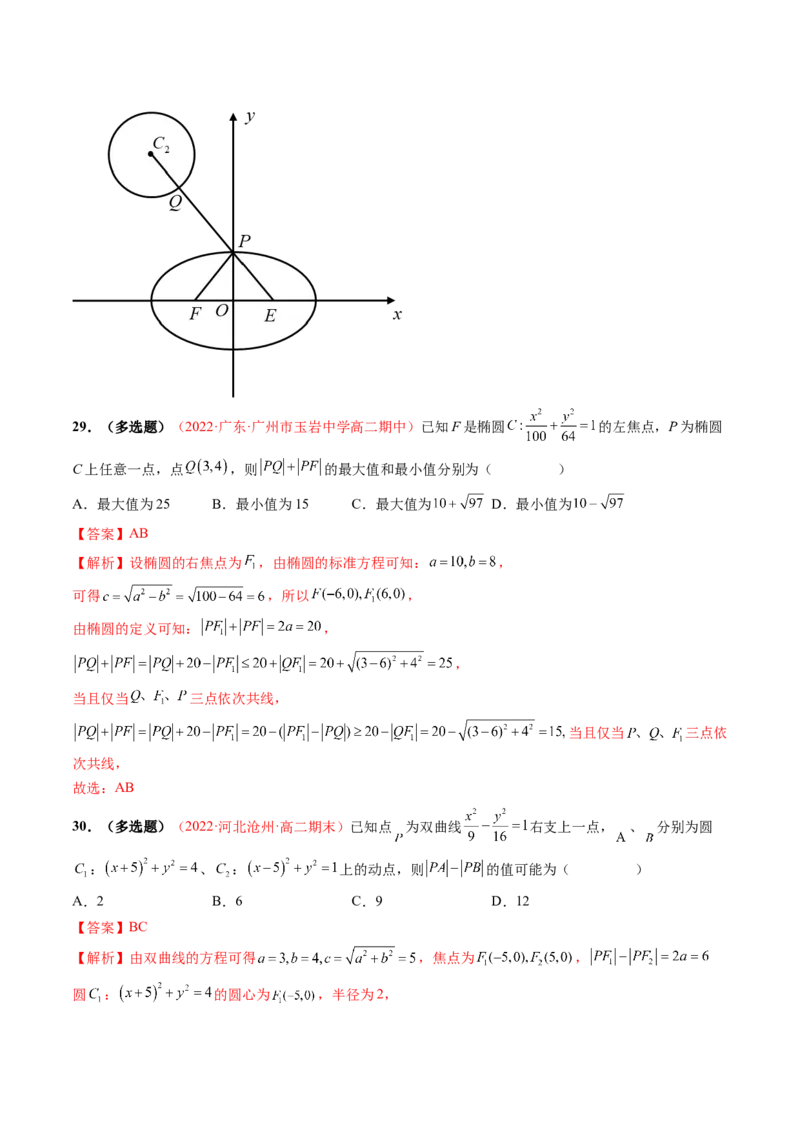 第三章圆锥曲线的方程（A卷&middot;知识通关练）（解析版）_E015高中全科试卷_数学试题_选修1_01.单元测试_单元测试AB卷