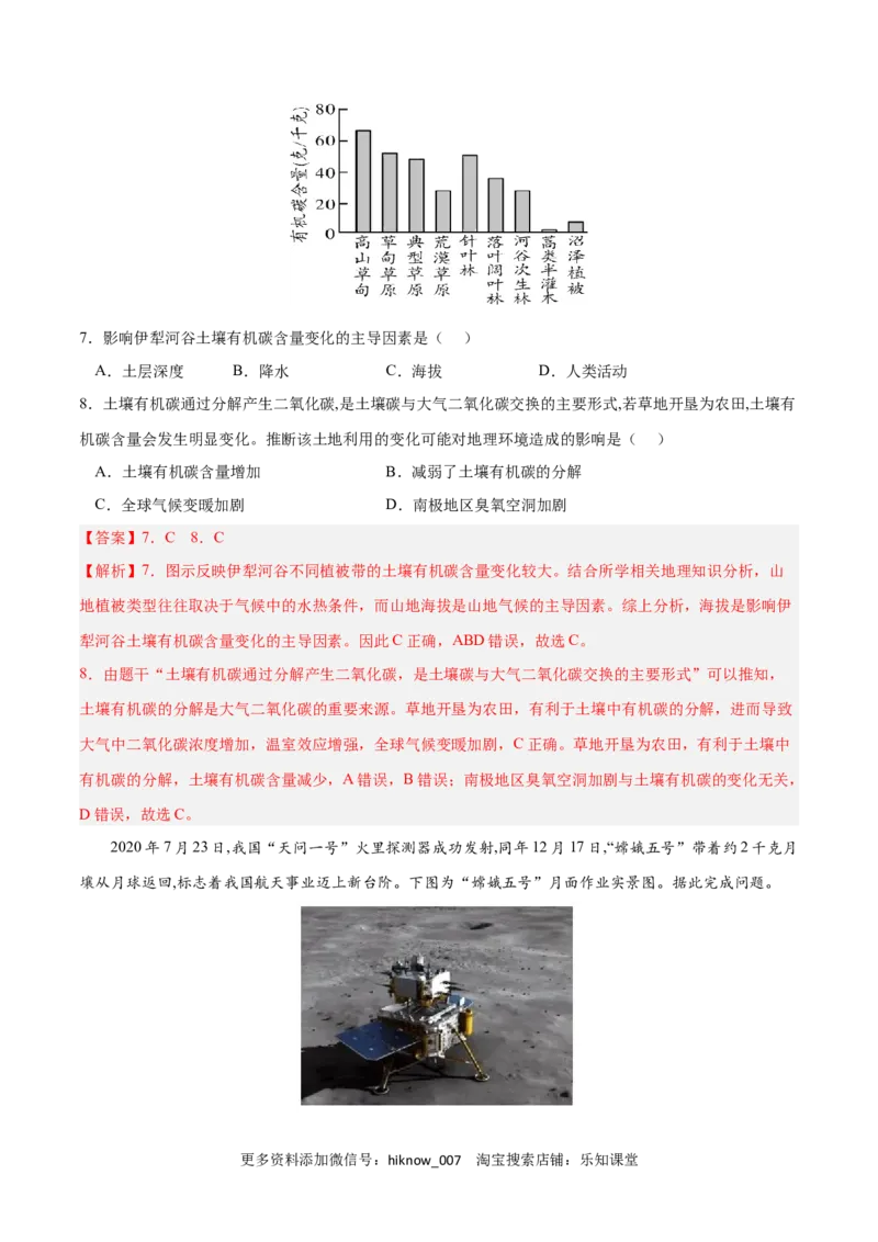 第五章植被与土壤（B卷&bull;综合测试）-2022-2023学年高一地理上学期同步单元卷（人教版2019必修第一册）（解析版）_E015高中全科试卷_地理试题_必修1_1.单元测试