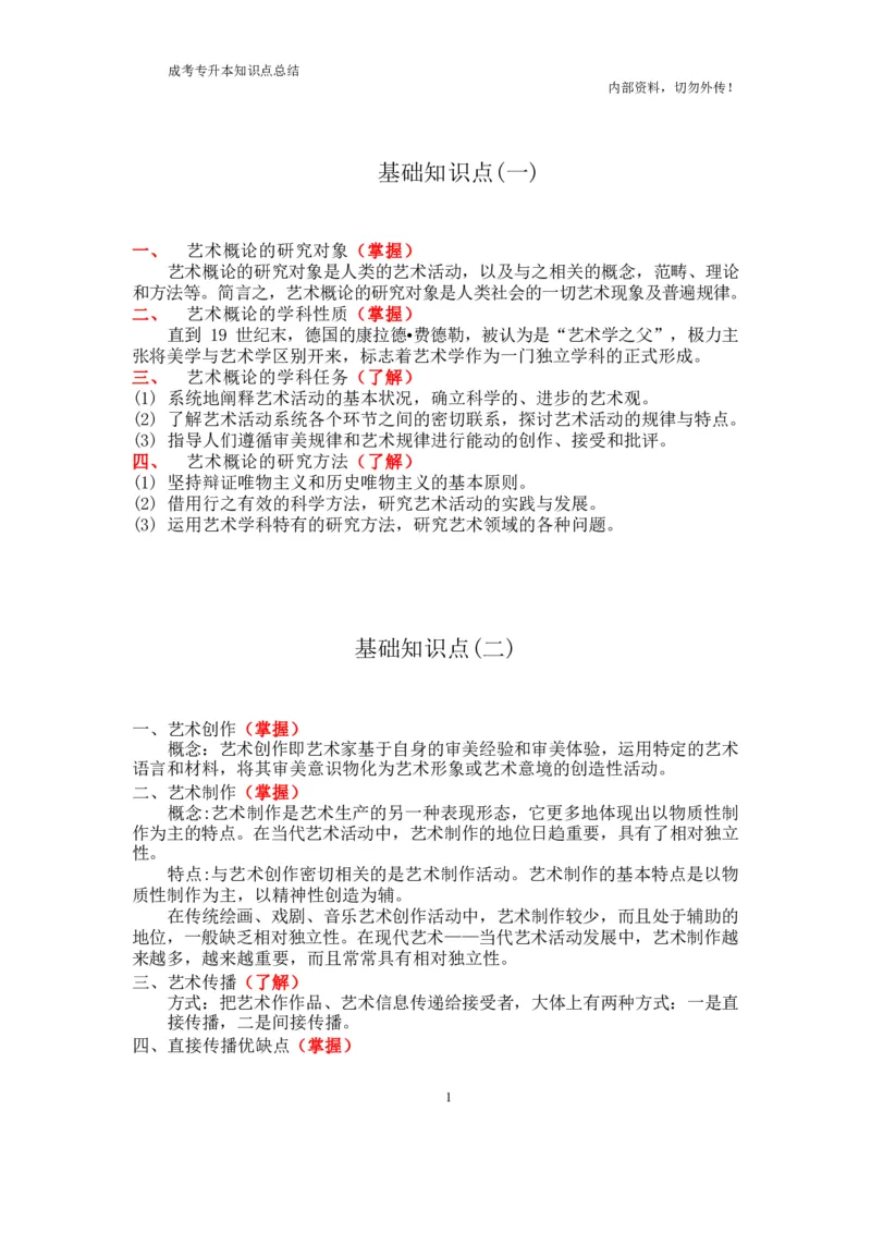 专升本《艺术概论》知识点总结_成考本科-所有考试科目-近10年真题和答案+2026备考通关资料大全_艺术概论-近10年真题和答案+2026成考本科备考通关资料大全