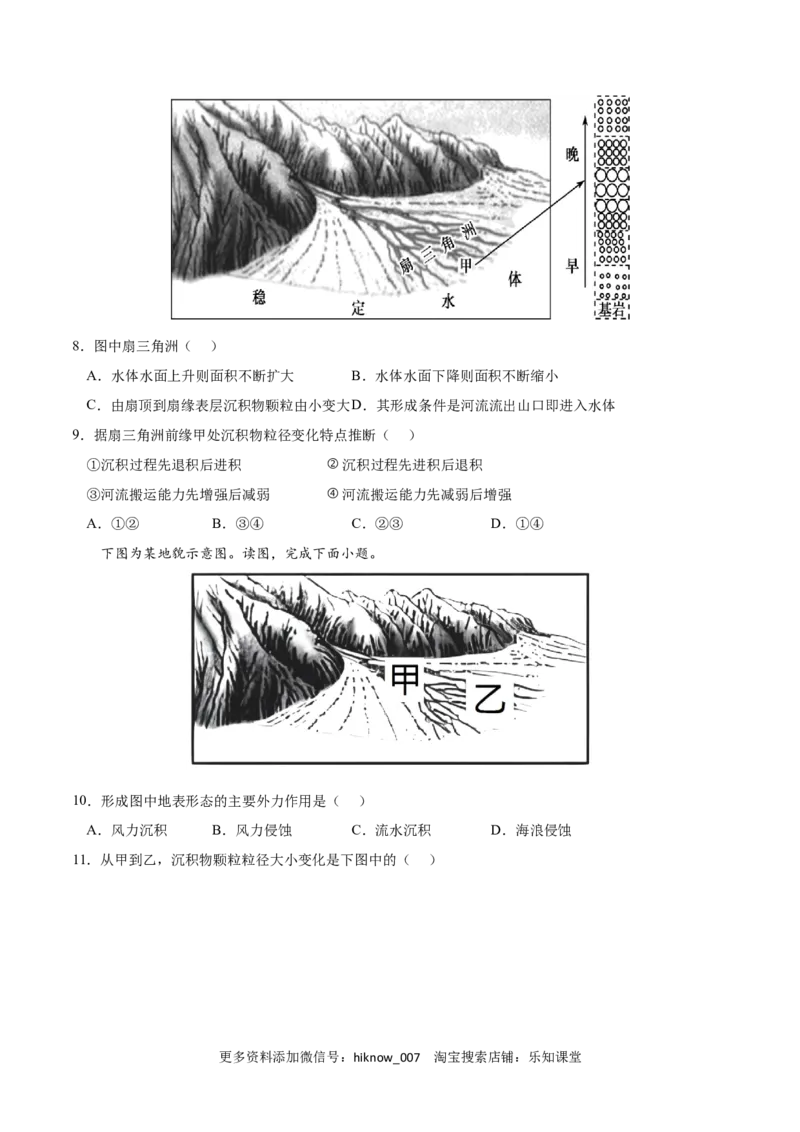 第二章地表形态的塑造（A卷&bull;单元考点）-2022-2023学年高二地理上学期同步单元卷（人教版2019选择性必修1）（原卷版）_E015高中全科试卷_地理试题_选修1_1.单元测试