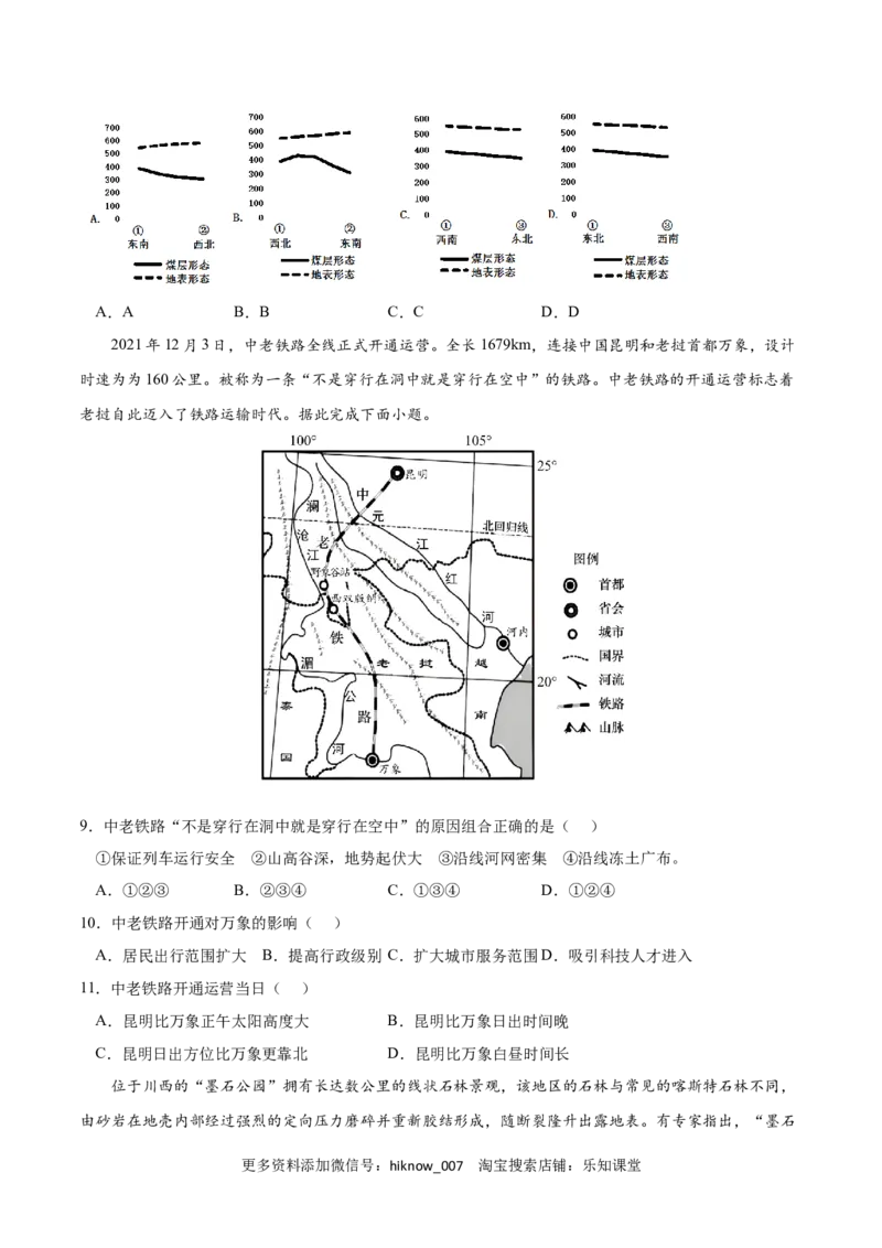 第二章地表形态的塑造（A卷&bull;单元考点）-2022-2023学年高二地理上学期同步单元卷（人教版2019选择性必修1）（原卷版）_E015高中全科试卷_地理试题_选修1_1.单元测试