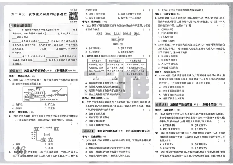 历史_2026万唯系列预习复习_2026版初中《万唯》中考真题分类与新考法（语数外物历道生）_2026万唯中考历史分类与新考法