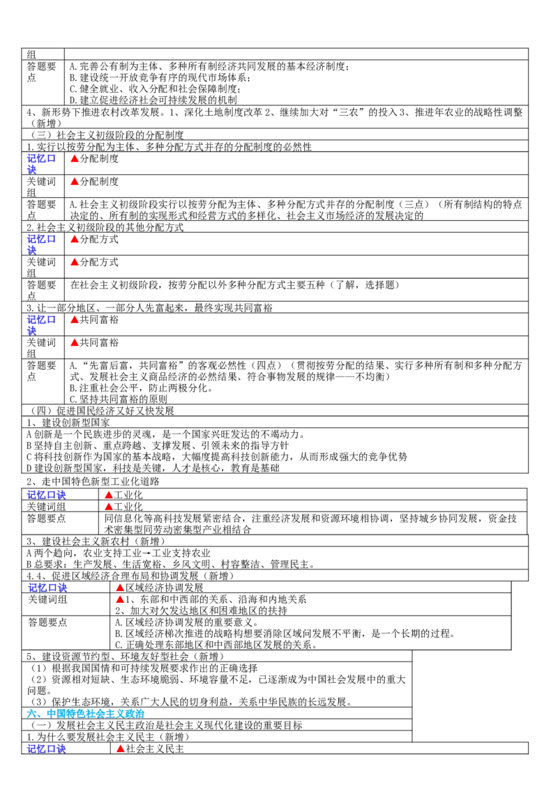 成人高考专升本《政治》复习考点口诀轻松记忆版_成考本科-所有考试科目-近10年真题和答案+2026备考通关资料大全_政治-近10年真题和答案+2026成考本科备考通关资料大全