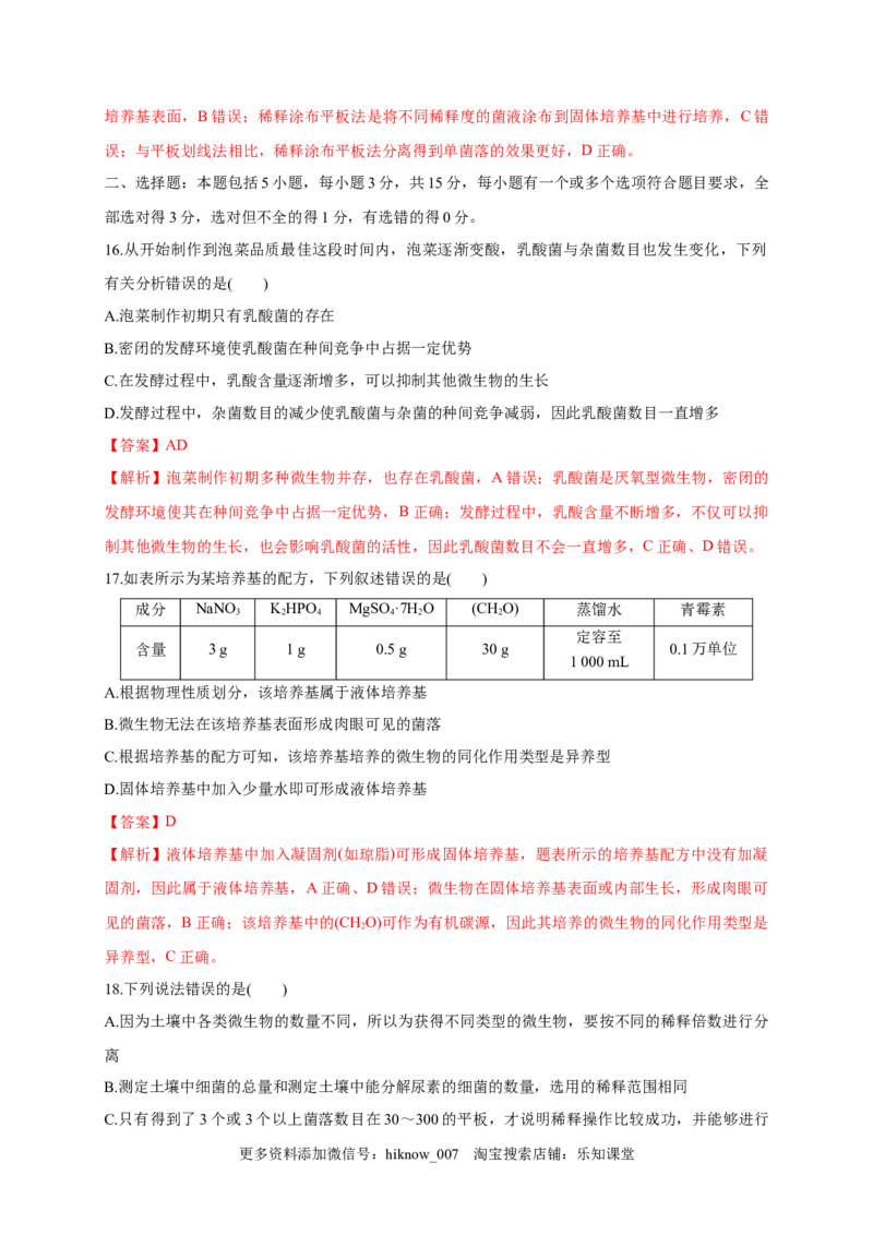 第一单元发酵工程（基础过关）-2022-2023学年高二生物单元测试定心卷（人教版2019选择性必修3）（解析版）_E015高中全科试卷_生物试题_选修3_1.单元测试_2.单元测试
