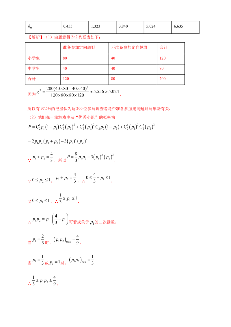 格致课堂第八章成对数据的统计分析---B提高练（解析版）_E015高中全科试卷_数学试题_选修3_02.同步练习_同步练习（第四套）_第八章成对数据的统计分析---B提高练