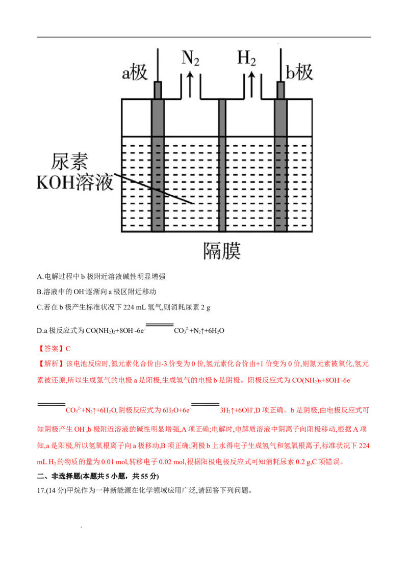期末模拟测试卷（一）-冲刺期末高二化学期末单元复习测试（人教版2019选择性必修1）（解析版）_E015高中全科试卷_化学试题_选修1_3.新版人教版高中化学试卷选择性必修1_3.期末试卷
