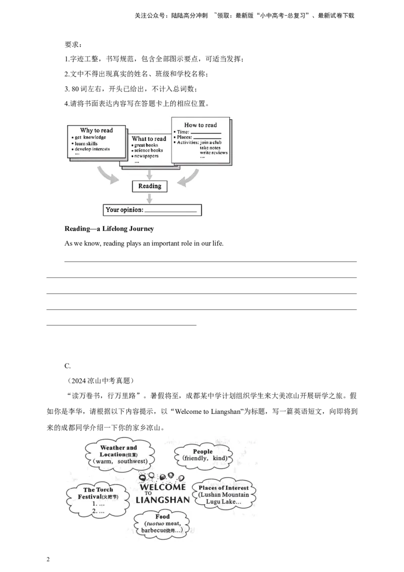 2024年中考英语真题分类汇编10书面表达（图表类、应用类）--原卷版_02中考总复习（2026版更新中）_03-英语-中考总复习_2025中考复习资料