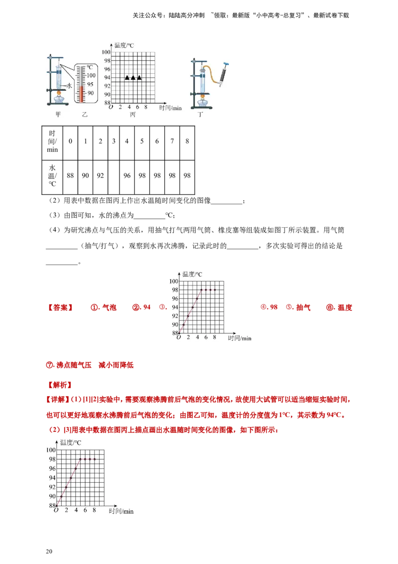 2024年中考物理分类汇编---物态变化答案（含解析）_02中考总复习（2026版更新中）_04-物理-中考总复习_2025年中考复习资料_备考20252024年中考物理真题分类汇编（原卷版+解析版）