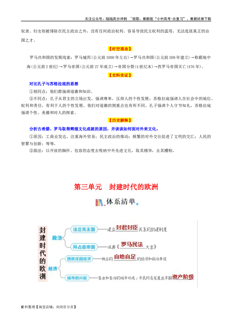 05九上历史知识清单-口袋书2024年中考历史一轮复习知识清单_02中考总复习（2026版更新中）_06-历史-中考总复习_2024年中考复习资料_一轮复习