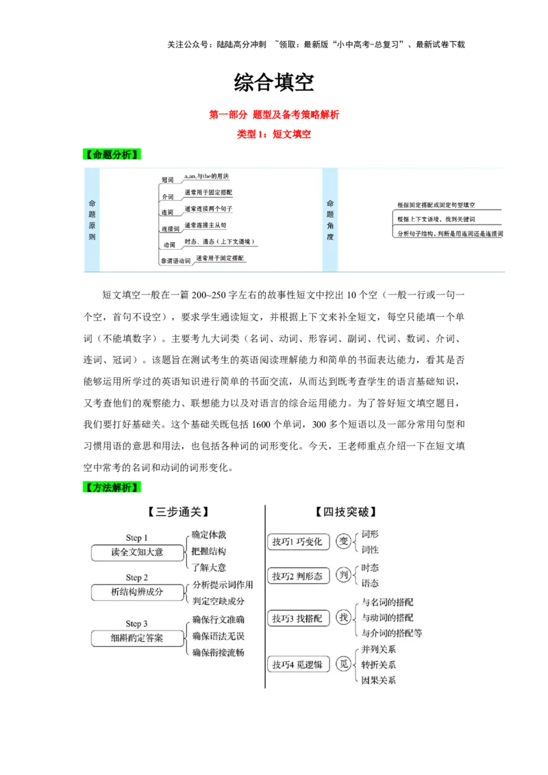 04.综合填空(原卷版)-2024年中考一轮复习英语语篇解读能力考查梳理与巩固_02中考总复习（2026版更新中）_03-英语-中考总复习_2024年中考复习资料_一轮复习