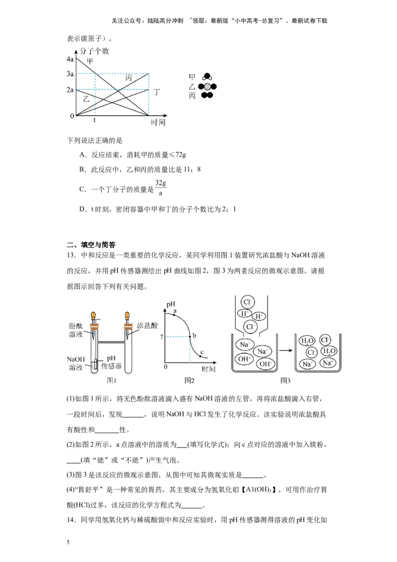 2024年九年级中考化学专题复习：图像题(含答案)_02中考总复习（2026版更新中）_05-化学-中考总复习_2024年中考复习资料_二轮复习资料_2024年九年级中考化学二轮专题复习(含答案)